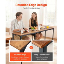 53" Kitchen Bar Table – Tall Dining Table with Rounded Edges – High Top for Balcony & Living Room (Light Brown & Black)