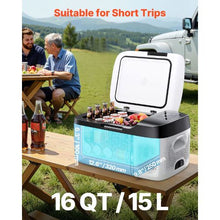 12/24V Car Refrigerator 16QT Freezer with APP Control -4°F to 68°F for RV & Camping