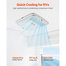 13500 BTU RV Rooftop Air Conditioner Non-Ducted RV AC Unit 65 dB Quiet Air Distribution Box for Campers Vans & Trailers (White)