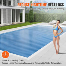 24 x 12 ft Solar Pool Cover 12 mil Rectangle Solar Blanket for Inground & Above Ground Pools (Blue)