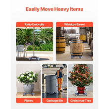 Trash Can Dolly with Lockable Wheels - Adjustable 15-22.8 in, 440lbs Capacity Heavy Duty Rolling Cart