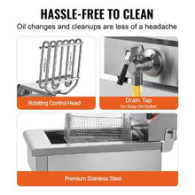 Commercial Deep Fryer 1500W Electric Fryer 11.6Qt/11L Stainless Steel with Basket & Temp Control