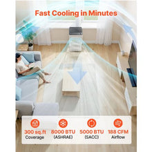 8000 BTU Portable Air Conditioner 3-in-1 AC Unit with Cooling Dehumidifier & Fan LED Touch Panel Remote Control 24H Timer for Indoor Rooms (White)