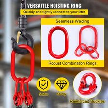 5 T Chain Sling Chains with Hooks for Engine Hoist, Engine Lift Chain with 4 Leg Grab Hooks