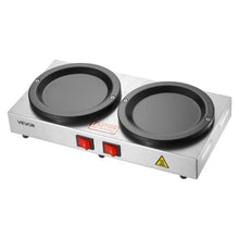 Commercial Coffee Decanter Warmer 80W x 2 Dual Plates Fits 1.8L Glass Decanter – For Coffee Shop Office & Home