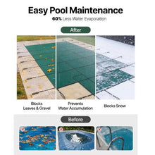 16x32 ft Pool Safety Cover with 4x10 ft Center End Step Mesh Winter Cover Green