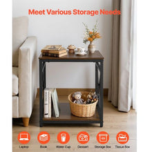 Modern 2-Tier End Table with Open Shelves, Brown