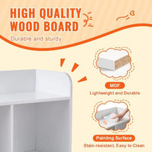 5-Cubby Wood Kid Storage Cubby with Bookshelf Toy Storage Organizer for Kids Room (White)