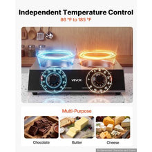 Chocolate Melting Pot 2 x 1 Qt Pots, 80W Dual Temp Control 86–185°F Ceramic-Coated Pots