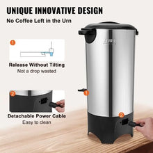 50 Cups Commercial Coffee Urn Stainless Steel Quick Brewing for Easy Cleaning Silver