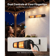 Infrared Heater 3000W Electric Space Heater 3 Heat Settings Remote & Switch Control (Black)