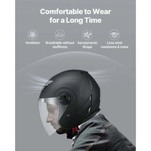 Adult 3/4 Open Face Helmet with Clear Visor (Matte Black) (Large)