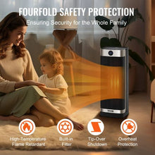 16 Inch Electric Space Heater with Thermostat Remote Control for Office Room Desk Indoor