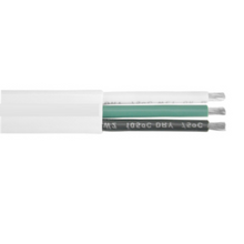 16 AWG 3 Conductor White Jacket Triplex Boat Flat Cable (Standard Lengths)