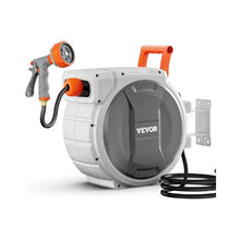 145 ft Retractable Garden Hose Reel 1/2" Wall Mounted Hose Reel with 9-Pattern Nozzle & 180° Swivel Bracket