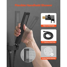12" Rainfall Shower System with Handheld – (Matte Black)