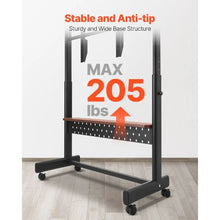 55-100" Rolling TV Stand, Height Adjustable Portable with One-Layer Tray for Home & Office (Double Bracket)