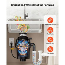 1HP 3500RPM DC Motor Continuous Feed Garbage Disposal with EZ Connect Sound Reduction & Power Cord for Kitchens