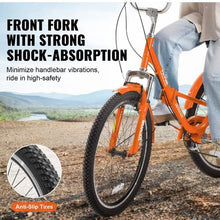 24" Folding Adult Tricycle 7-Speed 3-Wheel Cruiser with Basket for Women Men
