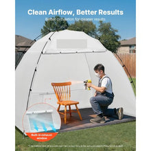91.7 x 67.7 x 74.8 in Portable Paint Booth Tent with Built-In Floor & Mesh Screen