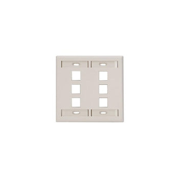 Dual-Gang QUICKPORT Wallplate 6-Port Light Almond 42080-6TP