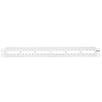 24 Port Mini-Com Flush Mount Modular Patch Panel Flat Style 1RU CPP24FMWWH