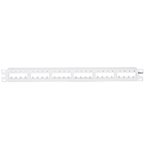 24 Port Mini-Com Flush Mount Modular Patch Panel Flat Style 1RU CPP24FMWWH