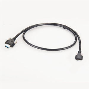 USB 3.0 A M to Micro B M with Dual Screw Locking Cable PCM-CLC-11