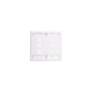 Dual-Gang QUICKPORT Wallplate 6-Port White 42080-6WP