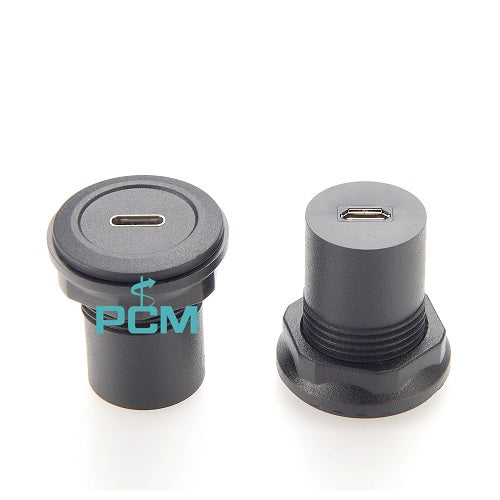 USB-C Female to Micro-USB Female Panel Mount Cable PCM-0170 (Pack of 300)