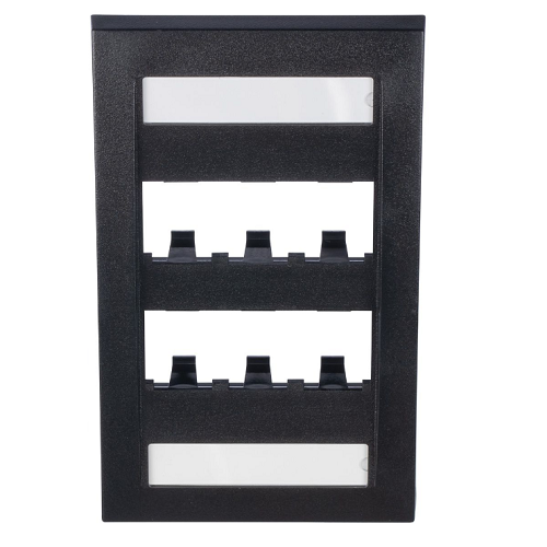6 Port Mini-Com Executive Series Single Gang Faceplate Mount ABS CFPE6BLY