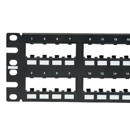 48 Port Mini-Com Flush Mount Modular Patch Panel Flat Style 2RU CPP48F