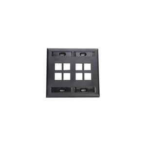 Dual-Gang QUICKPORT Wallplate 8-Port Black 42080-8EP