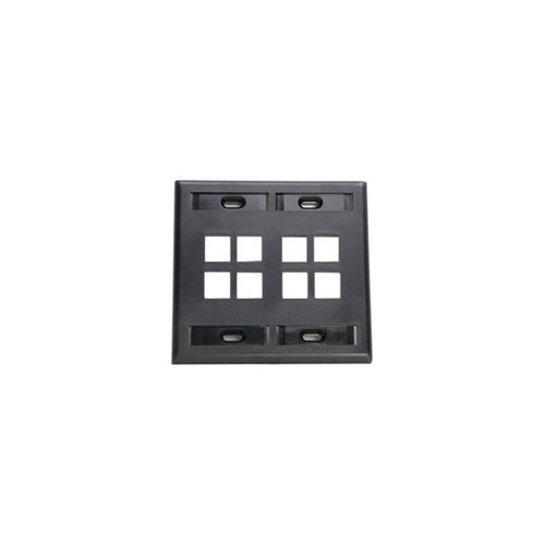 Dual-Gang QUICKPORT Wallplate 8-Port Black 42080-8EP