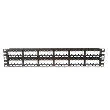 48 Port Mini-Com Flush Mount Modular Patch Panel Flat Style 2RU CPP48FMWBLY