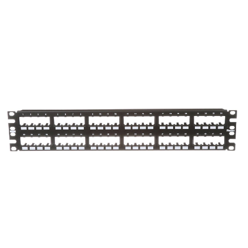 48 Port Mini-Com Flush Mount Modular Patch Panel Flat Style 2RU CPP48FMWBLY