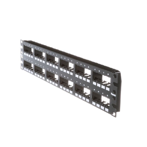 48 Port Mini-Com Flush Mount Modular Patch Panel Flat Style 2RU CPP48FMWBLY