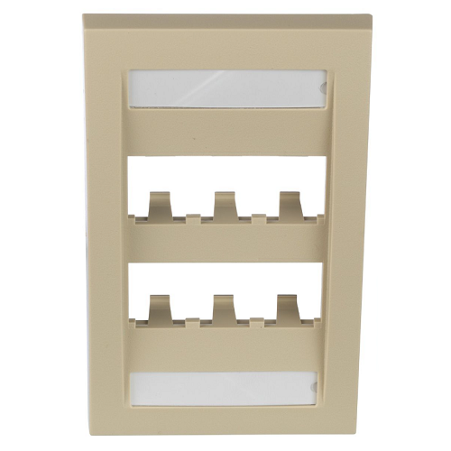 6 Port Mini-Com Executive Series Single Gang Faceplate Mount ABS CFPE6EIY