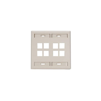 Dual-Gang QUICKPORT Wallplate 8-Port Light Almond 42080-8TP