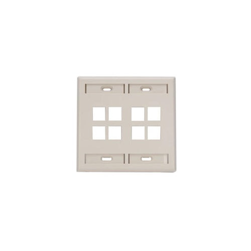 Dual-Gang QUICKPORT Wallplate 8-Port Light Almond 42080-8TP