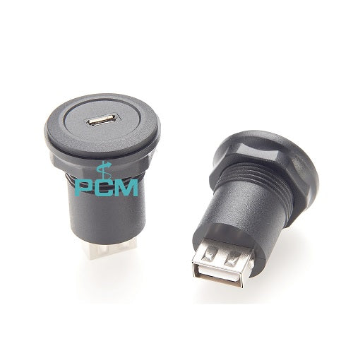 Micro USB Female to USB-A Panel Mount Cable PCM-0157 (Pack of 300)
