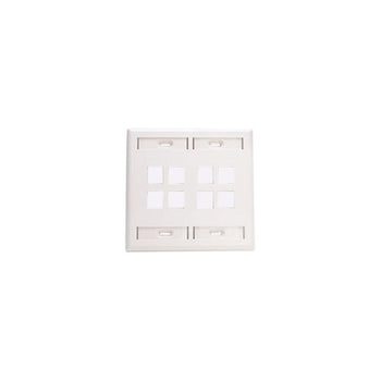 Dual-Gang QUICKPORT Wallplate 8-Port White 42080-8WP
