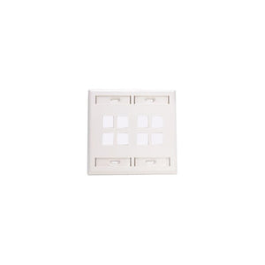Dual-Gang QUICKPORT Wallplate 8-Port White 42080-8WP