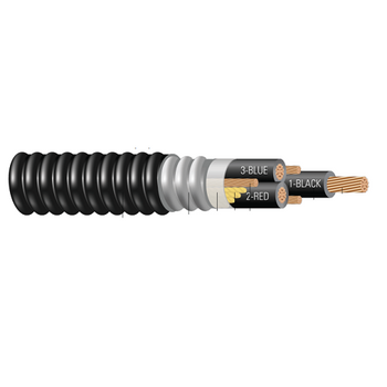 300 MCM 3C Type MC Copper Conductor 50% Ground Aluminum Interlocked Armor PVC Jacket 600/1000V