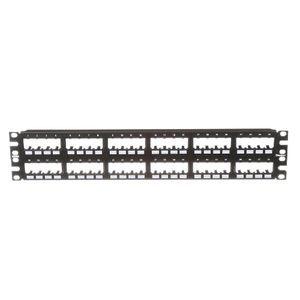 48 Port Mini-Com Flush Mount Modular Patch Panel Flat Style 2RU CPP48FMWBLY