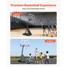 10 ft Adjustable Basketball Stand with 48" Backboard for Kids Adults in Schools Parks
