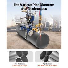 Manual Pipe Cutting Machine with 82-in Chain and Portable Torch Beveling Gas Cutter