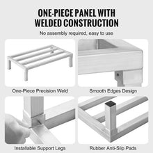48In Aluminum Dunnage Rack 1800 lbs Capacity – All-Welded for Restaurants Kitchens and Garages (Welded Design)