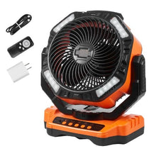 13 Inch Portable Rechargeable Fan with LED Lantern 4-Speed Adjustable, 45°/90° Automatic Swivel, Timer, USB Battery-Powered Fan