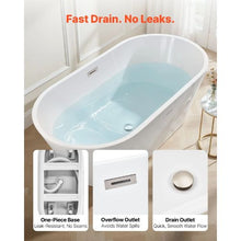 59 Inch Acrylic Freestanding Bathtub for Modern Bathroom or Remodel Projects